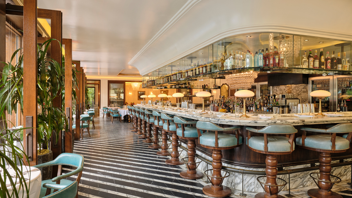 A bar with drinks on it