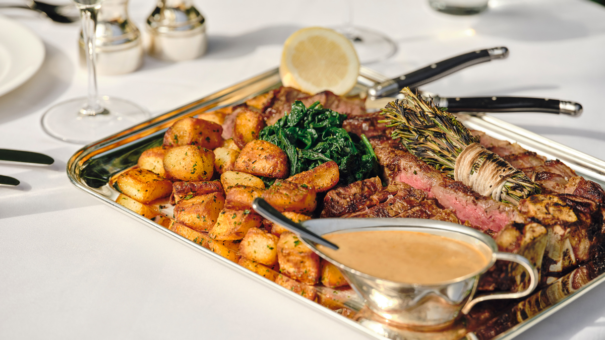 A table of food at Cecconi's West Hollywood